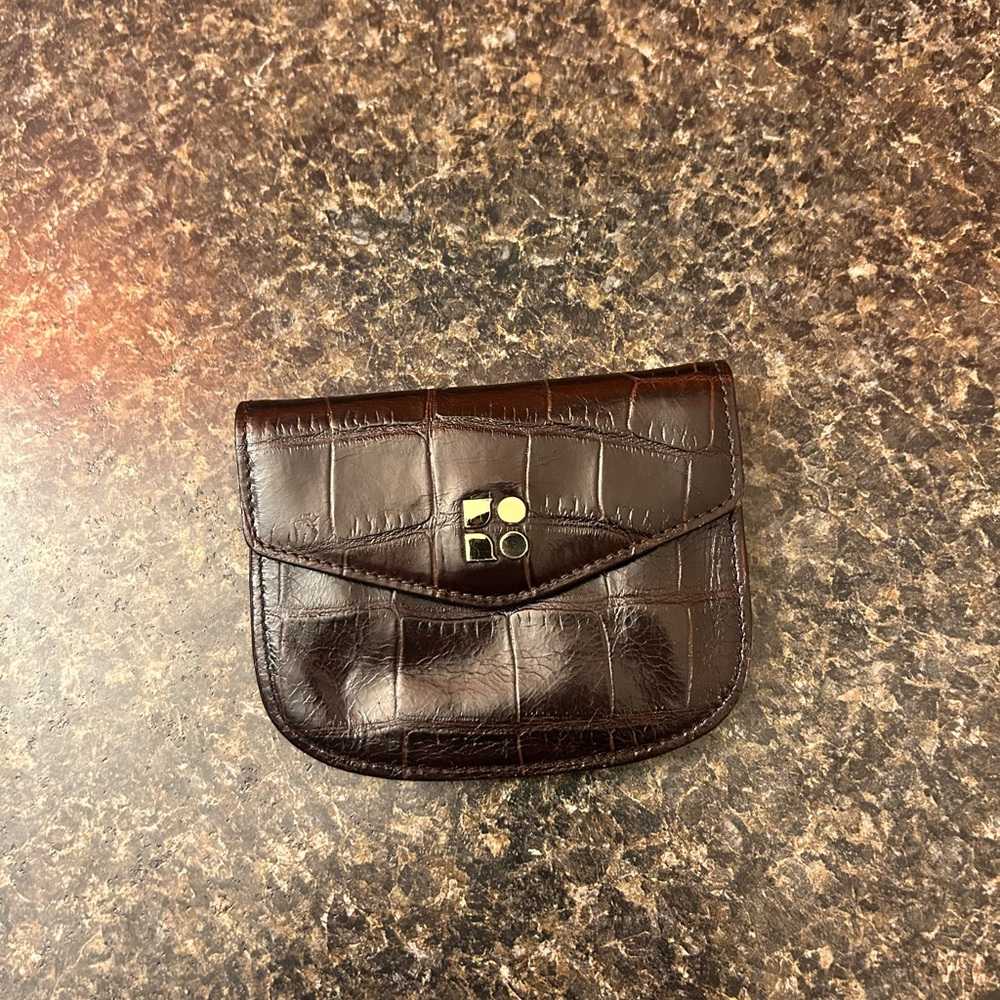 Kate Spade Dark Brown Croc-Embossed Wallet